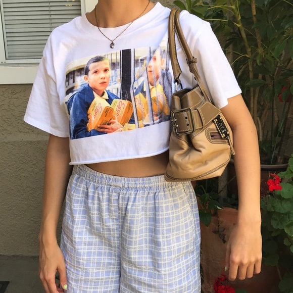 Vintage tan/dark cream Lenny e Cia leather/patent leather purse - Picture 6 of 14